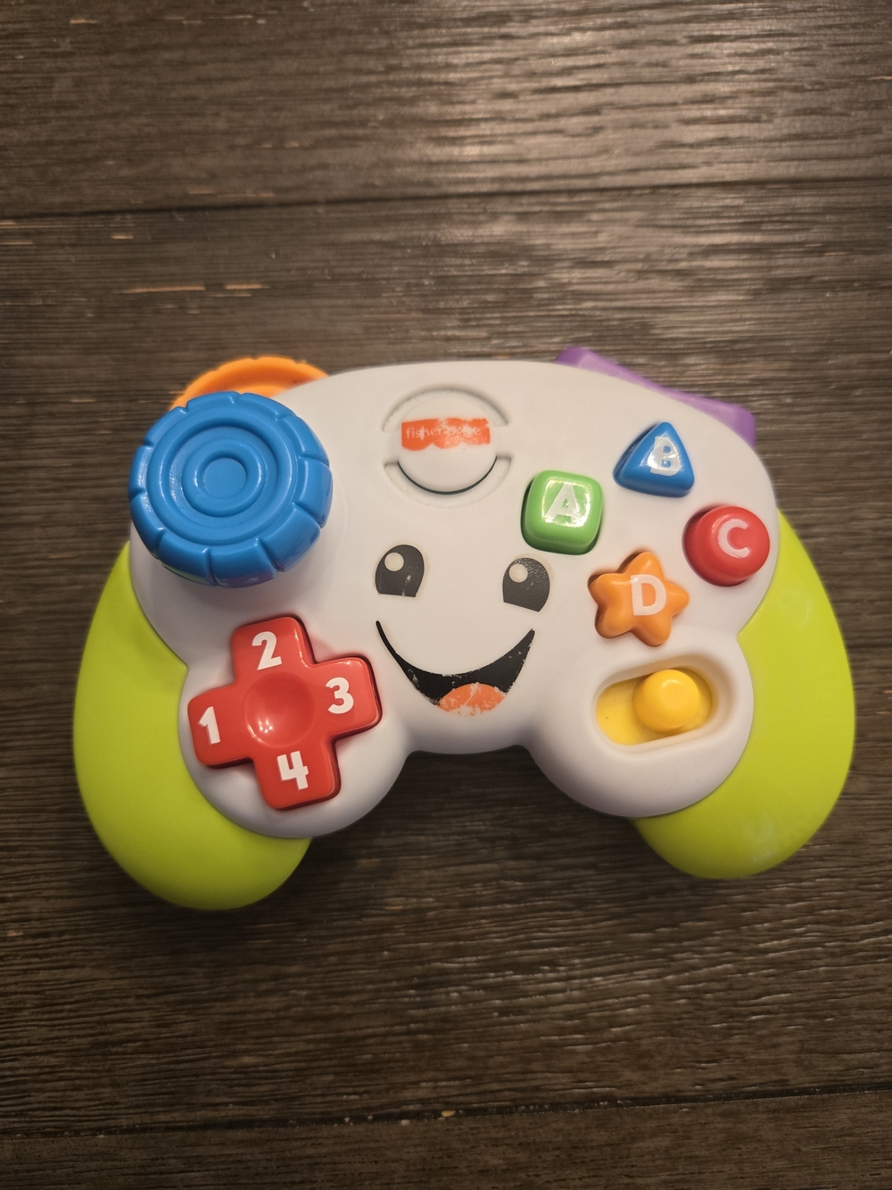 Fisher-Price White Learning Game Controller with Blue, Red & Lime Accents